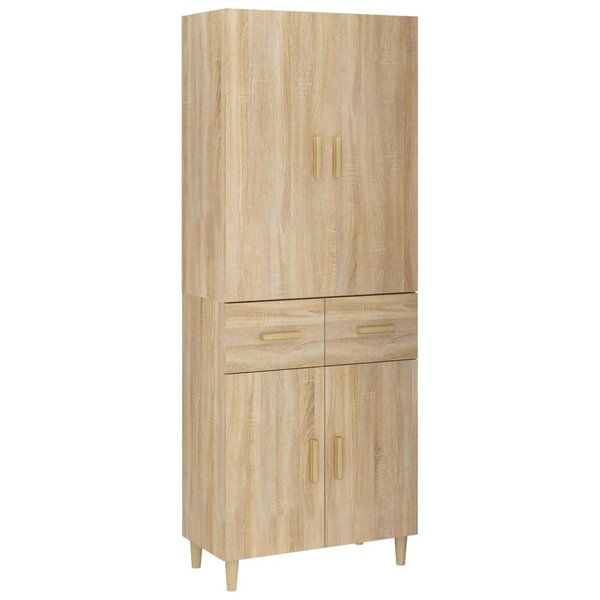 vidaXL Buffet haut Chêne sonoma 69 5x34x179 cm Bois d'ingénierie
