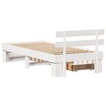 vidaXL Cadre de lit avec tiroir Blanc 100 x 200 cm Bois massif en pin