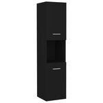 vidaXL Ensemble de meubles de salle de bain Noir Aggloméré