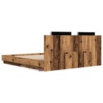 vidaXL Cadre de lit avec tête de lit Bois Ancien 200 x 200 cm