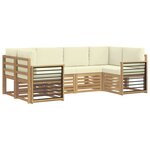 vidaXL Ensemble de canapé d'angle 6 Pièces Blanc et crème Polyester