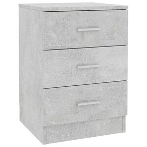 vidaXL Table de chevet Gris béton 38x35x56 cm Bois d'ingénierie