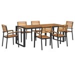 vidaXL Ensemble à manger de jardin 7 Pièces bois d'acacia solide et métal