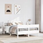 vidaXL Cadre de lit sans matelas blanc 160x200 cm bois de pin massif