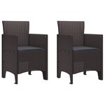 vidaXL Ensemble de salle à manger de jardin 3 pièces avec coussins en poly rattan marron