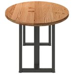 vidaXL Table à manger marron clair bois de chêne massif ovale