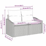 vidaXL Canapé de jardin avec coussin Gris 123 x 62 x 69 cm polyrotin