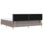 vidaXL Lit à ressorts avec coussin Taupe 200 x 200 cm tissu