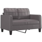 vidaXL Ensemble de canapés 2 Pièces avec coussins gris similicuir
