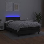 vidaXL Sommier à lattes de lit matelas LED noir 120x190 cm similicuir