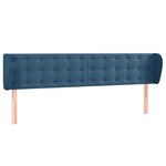vidaXL Tête de lit avec oreilles Bleu foncé 163x23x78/88 cm Velours