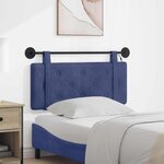 vidaXL Tête de lit suspendue Avec lumière LED Bleu police Velours
