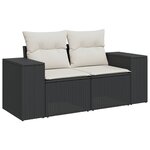 vidaXL Salon de jardin 10 Pièces avec coussins noir résine tressée