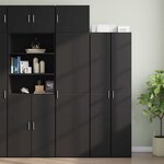vidaXL Armoire de rangement mince noir 50x42 5x225cm bois d'ingénierie