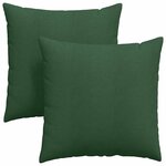 vidaXL Coussins de canapé 2 Pièces Vert foncé 60 x 60 cm