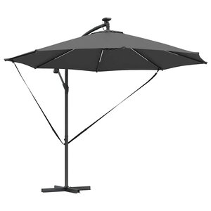 vidaXL Parasol Anthracite 294 x 294 x 248 cm Polyester et Aluminium
