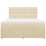 vidaXL Sommier à lattes de lit avec matelas Crème 180x200 cm Tissu