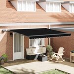 vidaXL Auvent Rétractable Noir 400 ×300 cm tissu