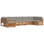 vidaXL Ensemble de canapés d'extérieur 7 Pièces Gris Naturel et Clair
