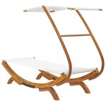 vidaXL Lit repos avec auvent 100x190x134 cm Bois courbé massif Crème