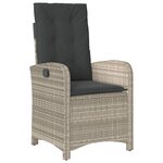 vidaXL Ensemble à manger de jardin et coussins 5 Pièces gris clair rotin