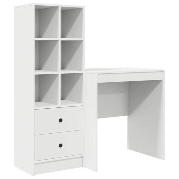 vidaXL Bureau avec rangement avec tiroir 2 Pièces Blanc 70 x 50 x 76 cm