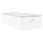 VidaXL Cadre de lit ottoman avec matelas blanc 90x190 cm similicuir