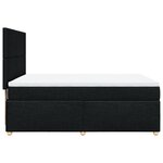 vidaXL Sommier à lattes de lit avec matelas Noir 140x200 cm Tissu