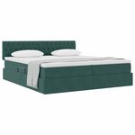 vidaXL Lit de Rangement avec matelas Vert foncé 100 x 200 cm