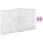vidaXL Paniers à gabions arqués 5 Pièces 400x50x220/240 cm Fer galvanisé