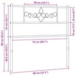 vidaXL Tête de lit de remplacement métal blanc 75 cm