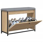 vidaXL Banc à chaussures tiroir rabattable chêne sonoma 82x32x56 cm