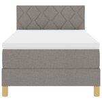 vidaXL Lit à ressort LED avec bandes LED Taupe 90 x 190 cm tissu