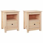 vidaXL Tables de chevet 2 Pièces 40x35x49 cm Bois de pin massif
