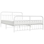 vidaXL Cadre de lit métal sans matelas et pied de lit blanc 160x200 cm
