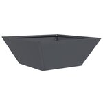 vidaXL Pot à fleurs anthracite 40x40x15 cm en acier.