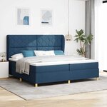 vidaXL Lit à ressorts avec matelas gris foncé 90x190 cm Bleu