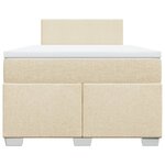 vidaXL Sommier à lattes de lit avec matelas crème 120x190 cm tissu