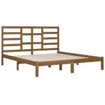 vidaXL Cadre de lit sans matelas marron miel bois massif 200x200 cm