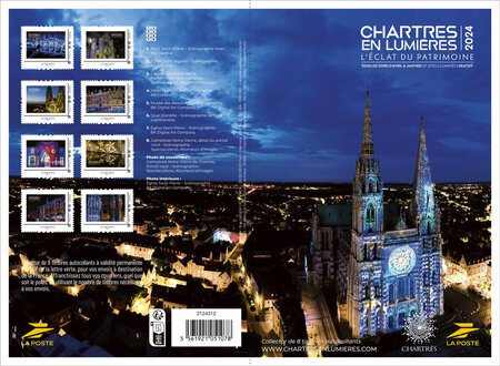  Collector 8 timbres - Chartres en lumières - 2024 - Lettre Verte