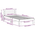vidaXL Cadre de lit Blanc 100 x 200 cm Bois de pin massif