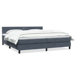vidaXL Sommier à lattes de lit et matelas gris foncé 180x220cm velours