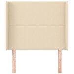 vidaXL Tête de lit avec oreilles Crème 93x16x118/128 cm Tissu
