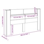 vidaXL Tête de lit Gris béton 180 x 16 5 x 103 5 cm Bois d'ingénierie