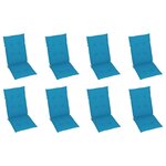 vidaXL Chaises inclinables de jardin et coussins lot de 8 Teck solide