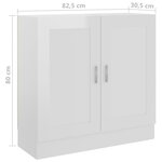 vidaXL Bibliothèque Blanc brillant 82 5x30 5x80 cm Bois d’ingénierie