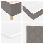vidaXL Lit Box Spring avec Matelas Taupe 90x200 cm Tissu