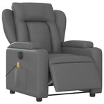 vidaXL Fauteuil de massage inclinable électrique gris similicuir