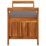 vidaXL Banc de rangement de jardin avec coussin 126 cm Bois d'acacia