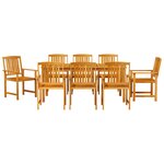 Ensemble de jardin 7 pièces en bois d'acacia solide